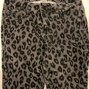 Fire LA ladies black velvet leopard jeans